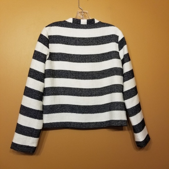 Anthropologie Splendid Navy Striped Cropped Jacket - Picture 7 of 7